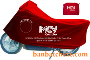Xưởng may bạt trùm xe máy in logo