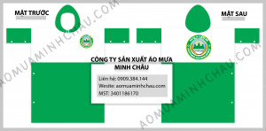Áo mưa bít có dây kéo in logo