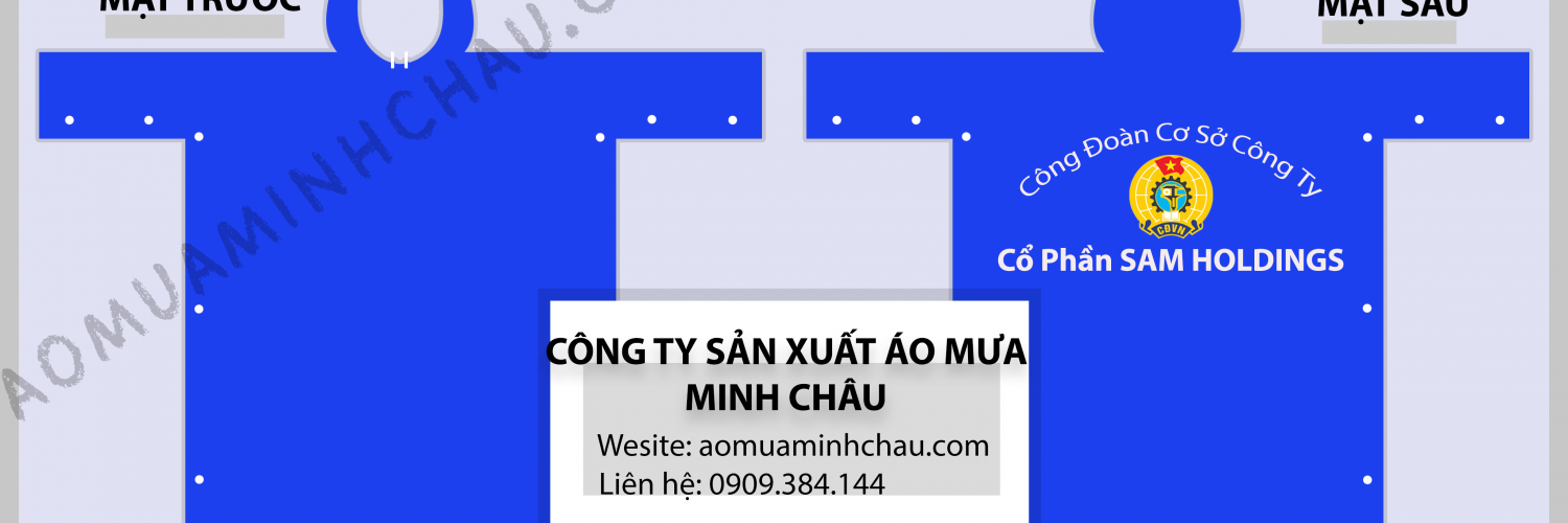 Áo mưa in logo công đoàn công ty
