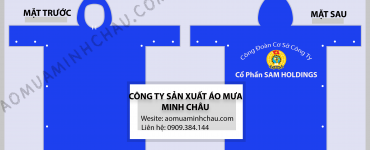 Áo mưa in logo công đoàn công ty