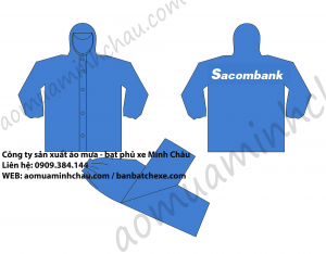 in ấn áo mưa quà tặng ngân hàng sacombank