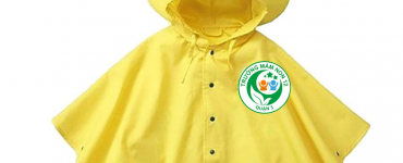Áo mưa trẻ em in logo trường mần non