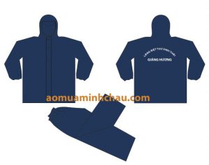 Áo mưa bộ cho nhân viên bảo vệ in logo