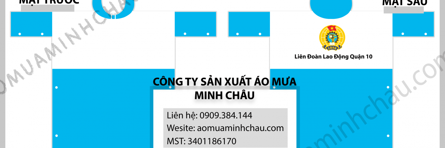 Áo mưa in logo công đoàn HCM