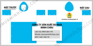Áo mưa in logo công đoàn HCM