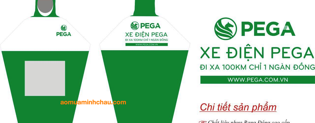 Áo mưa in logo xe đạp điện