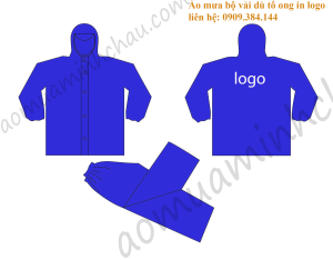 Áo mưa bộ vải dù tổ ong in logo