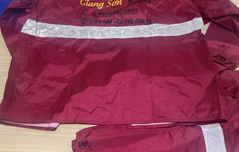 May áo mưa vải dù tổ ong in ấn theo yêu cầu