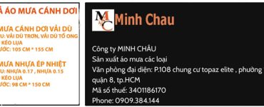 Xưởng sản xuất áo mưa Minh Châu