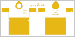 Áo mưa in logo tiệm vàng trang sức