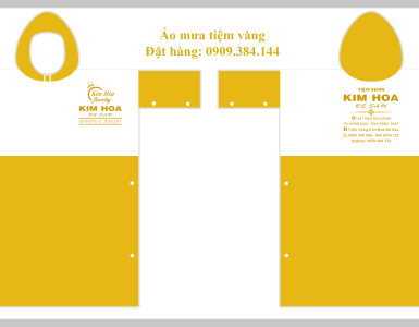 Áo mưa in logo tiệm vàng trang sức