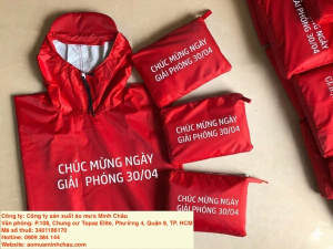 Đặt hàng áo mưa quà tặng 30/4